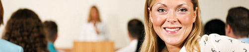 Woman at a lecture